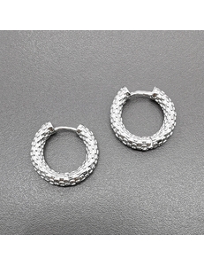 Серьги кольца узоры, 21*4 мм, родий