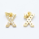 Подвеска Буква X, с фианитами, 9*6 мм