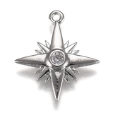 Подвеска Звезда искра с фианитами, 17*15 мм, родий