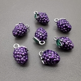 Подвеска ежевика, 12*6 мм, родий