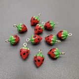 Подвеска клубника, 10.5*6 мм, позолота