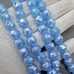 Бусина стеклянная Граненный Шар, голубой, 9.5 мм
