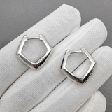 Серьги швензы Ромб, 20*4.5 мм, родий