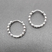 Серьги кольца с фианитами, 17.5*3 мм, родий