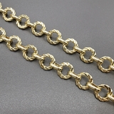 Цепь Deluxe Рифленый круг, 10 мм, позолота, от 10 см