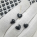 Подвеска бусина сердце, черный, 7*8 мм