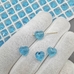 Подвеска бусина сердце, голубой, 8 мм