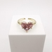 Кольцо с розовым сердцем, 11*22 мм, позолота