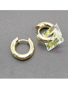 Серьги кольца, конго, 18*4 мм, позолота