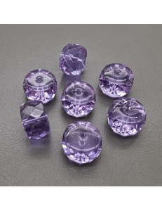 Бусина стеклянная Граненный рондель, светло фиолетовый, 12.5*7.5 мм