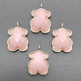 Подвеска Мишка, розовый, 23*16 мм, позолота