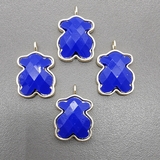 Подвеска Мишка, синий, 23*16 мм, позолота