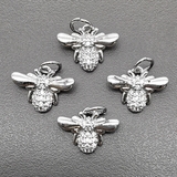 Подвеска Насекомое с фианитами, 14*10 мм, родий