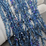 Бусина стеклянная крошка, синий с переливом, 3*4 мм