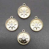 Подвеска Круг с фианитом, 13*11 мм, позолота