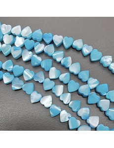 Бусина Сердце Перламутр, голубой, 6 мм