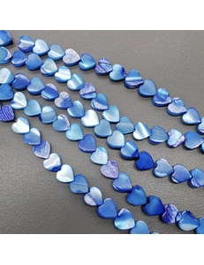 Бусина Сердце Перламутр, синий, 6 мм, тип1