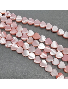 Бусина Сердце Перламутр, розовый, 6 мм, 5 шт