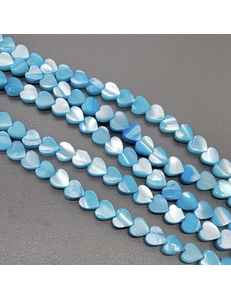 Бусина Сердце Перламутр, голубой, 6 мм, тип1