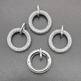 Подвеска Круг с фианитами, 21*3 мм, родий