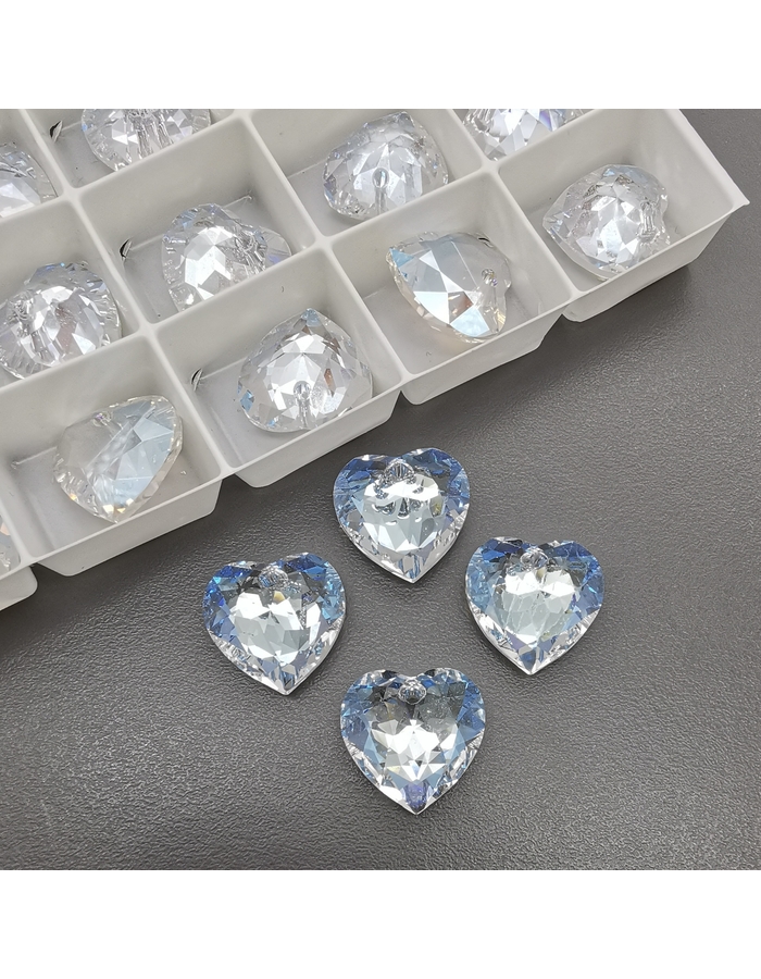 Подвеска Сердце Swarovski прозрачные с сиянием 6228, 14*14.4 мм купить ...