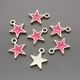 Подвеска Звезда с ярко розовой эмалью, 12.5*10 мм, позолота