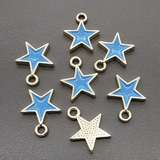 Подвеска Звезда с голубой эмалью, 12.5*10 мм, позолота