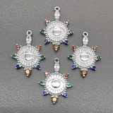 Подвеска Круг с фианитами, 23*17 мм, родий