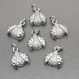 Подвеска Насекомое с фианитами, 13*11 мм, родий