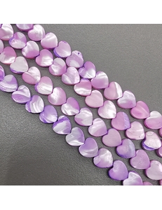 Бусина Сердце Перламутр, 8.5 мм, фиолетовый
