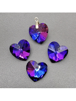 Подвеска Сердце, 16 мм, фиолетовый