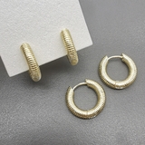 Серьги кольца пружинки, 20*4 мм, позолота
