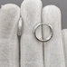 Серьги кольца с фианитами, 16*3 мм, родий