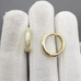 Серьги кольца с фианитами, 16*3 мм, позолота