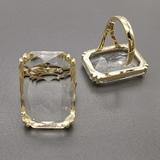 Кольцо прямоугольник, объемное, 27*19 мм, позолота