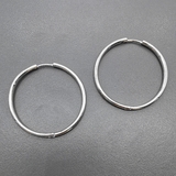 Серьги кольца, 40*2.5 мм, родий