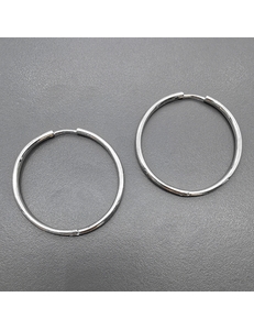 Серьги кольца, 40*2.5 мм, родий