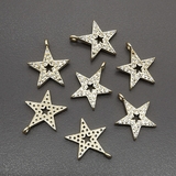 Подвеска Звезда с фианитами, 12.5*14.5 мм, позолота