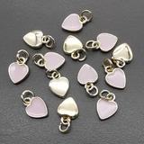 Подвеска Сердце светло розовый эмалью, 6.5*8.5 мм, позолота