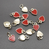 Подвеска Сердце с красной эмалью, 6.5*8.5 мм, позолота