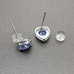 Серьги Сердце с фианитами, голубой, 9 мм, родий
