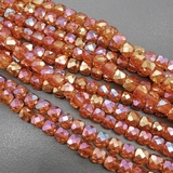 Бусина стеклянная Квадрат, 4.6 мм, оранжевый