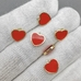 Подвеска Сердце с красной эмалью, 10 мм, родий