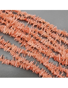 Бусины Коралл оранжевый, палочки, 7-13 мм
