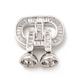 Замок Овал с фианитами и бейлами, 20*14 мм, платина