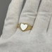 Кольцо сердце с перламутром, 10*21 мм, позолота