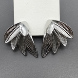 Серьги ветки, 33*25 мм, родий