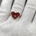 Кольцо с красным сердцем, 20*13 мм, позолота