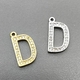 Подвеска Буква D, с фианитами, 9*14 мм