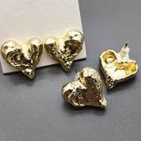 Серьги Сердце 3D, 18.5*18 мм, позолота